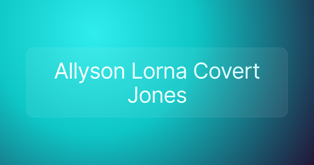 Allyson Lorna Covert Jones