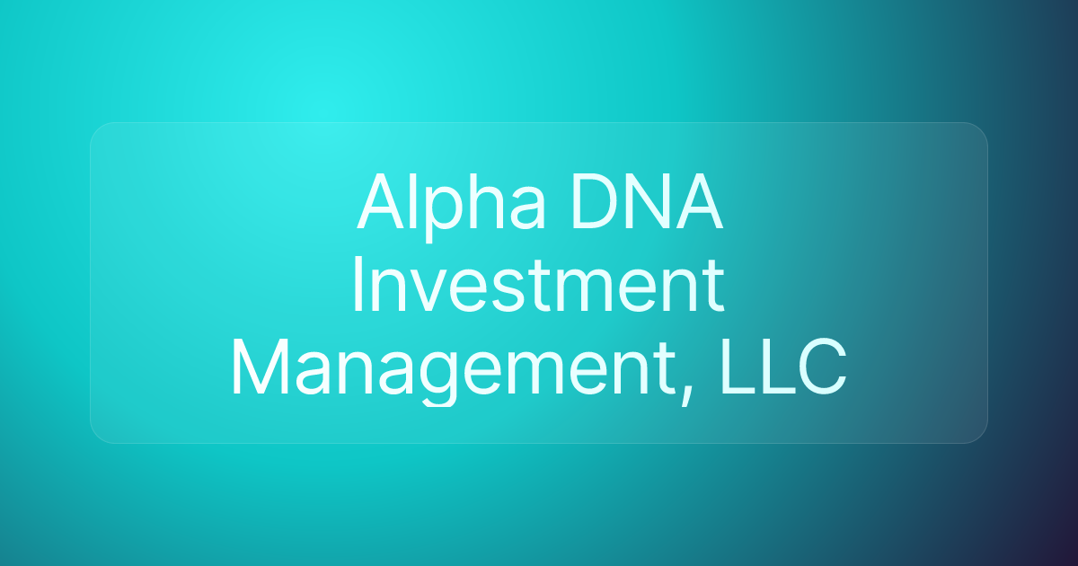 Alpha DNA Investment Management, LLC