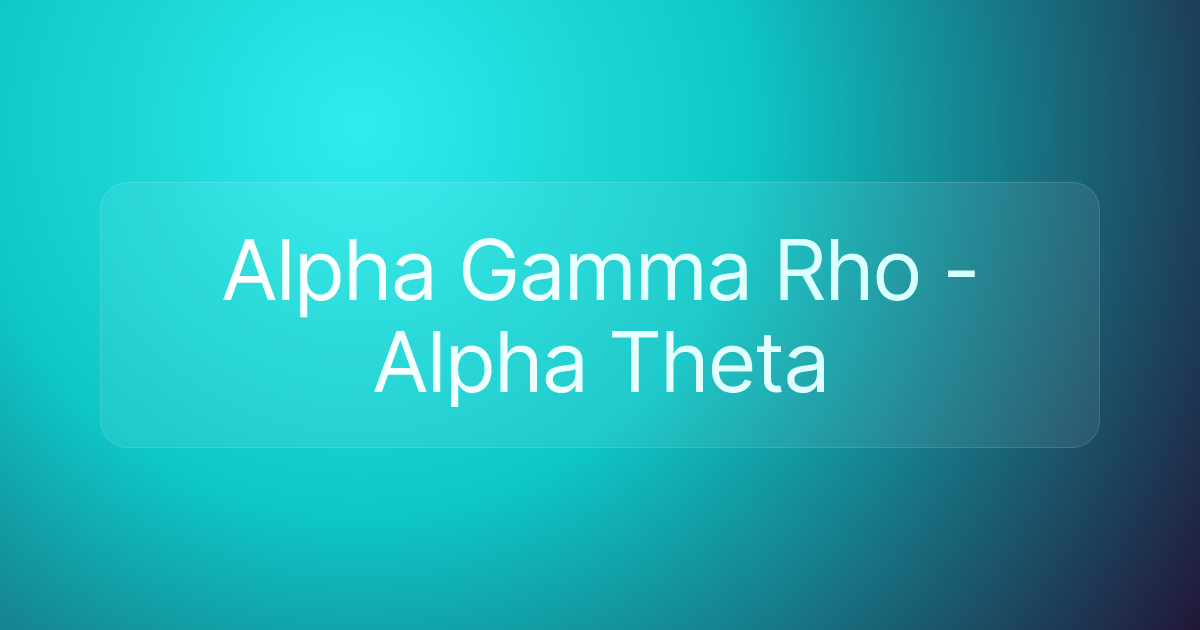 Alpha Gamma Rho - Alpha Theta