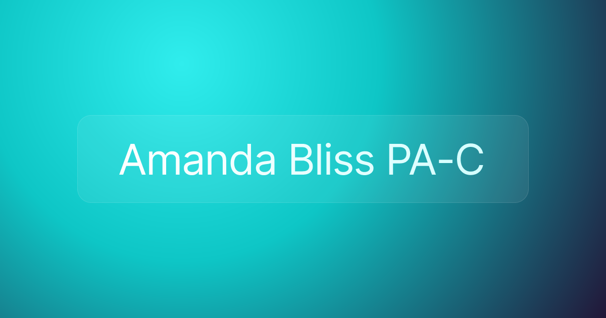 Amanda Bliss PA-C