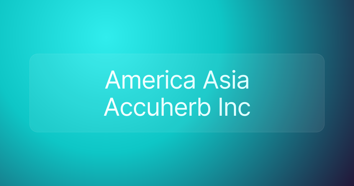 America Asia Accuherb Inc