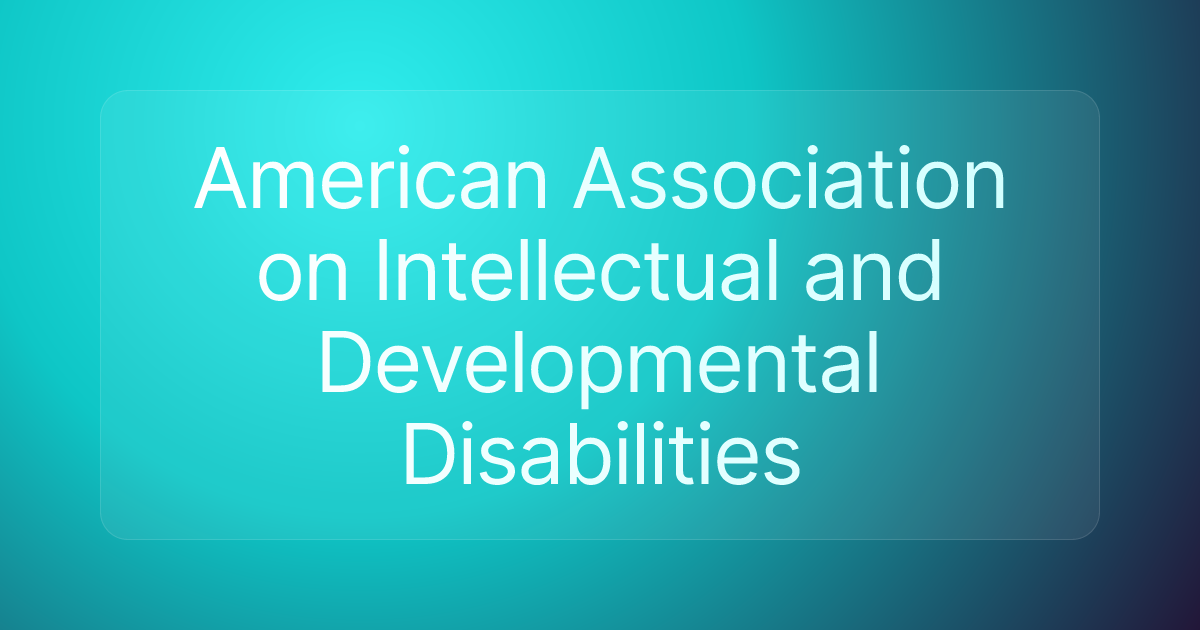 American Association on Intellectual and Developmental Disabilities
