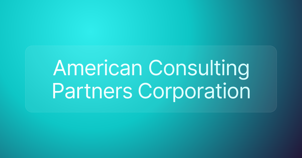 American Consulting Partners Corporation