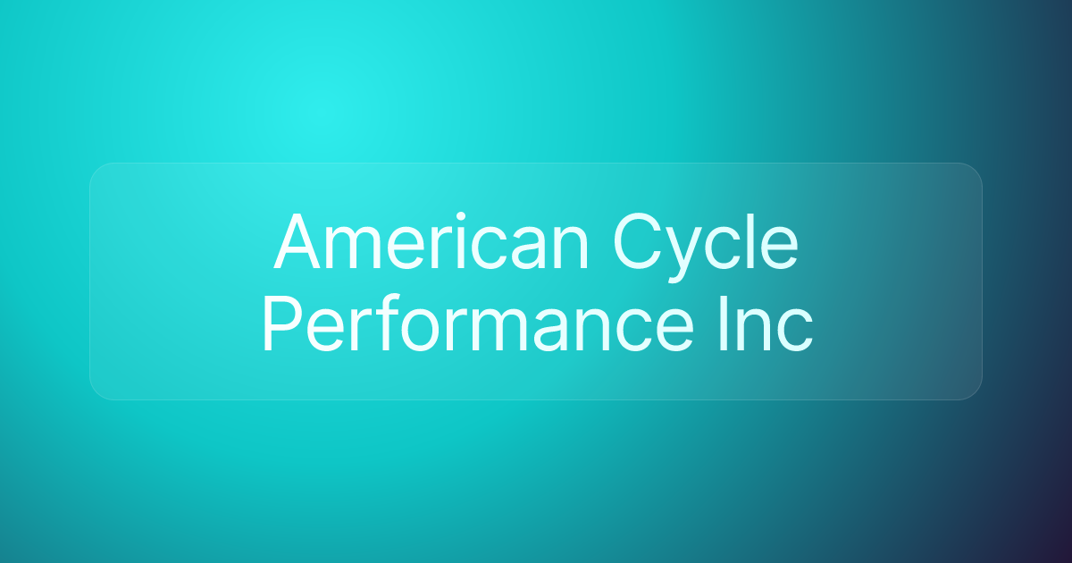 American Cycle Performance Inc