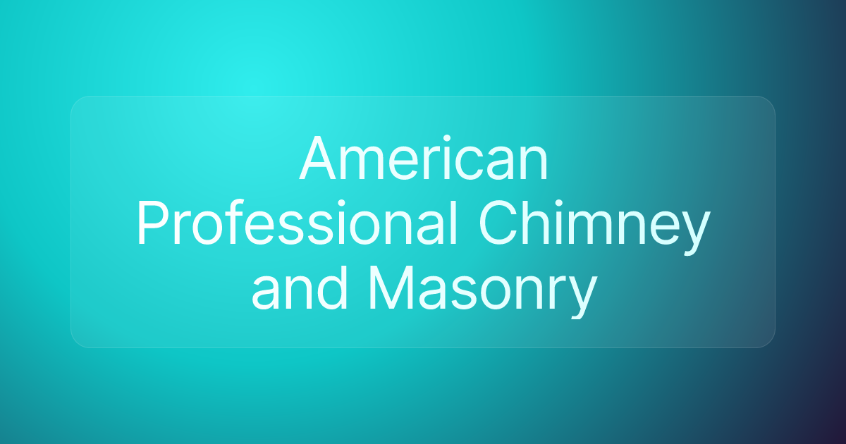 American Professional Chimney and Masonry