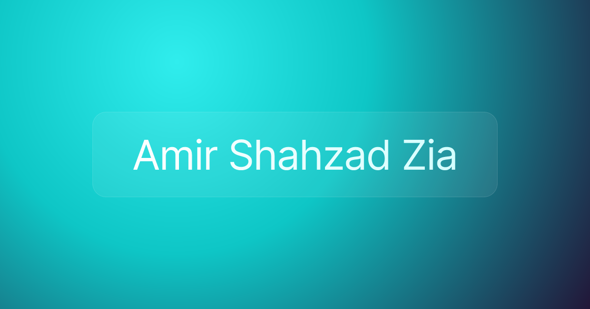Amir Shahzad Zia