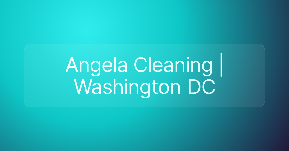 Angela Cleaning | Washington DC