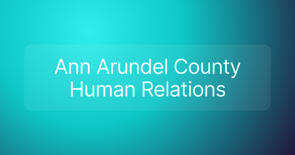 Ann Arundel County Human Relations