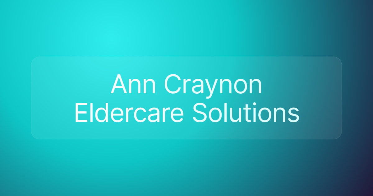 Ann Craynon Eldercare Solutions