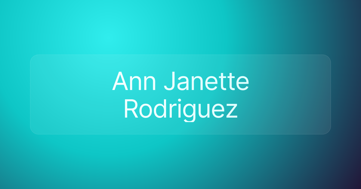 Ann Janette Rodriguez