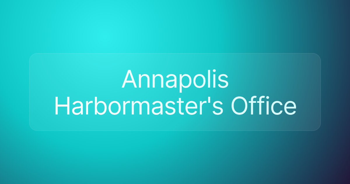 Annapolis Harbormaster's Office