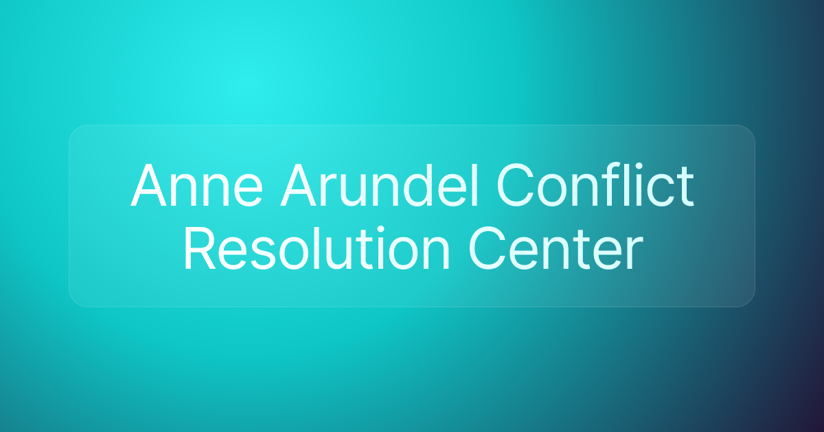 Anne Arundel Conflict Resolution Center
