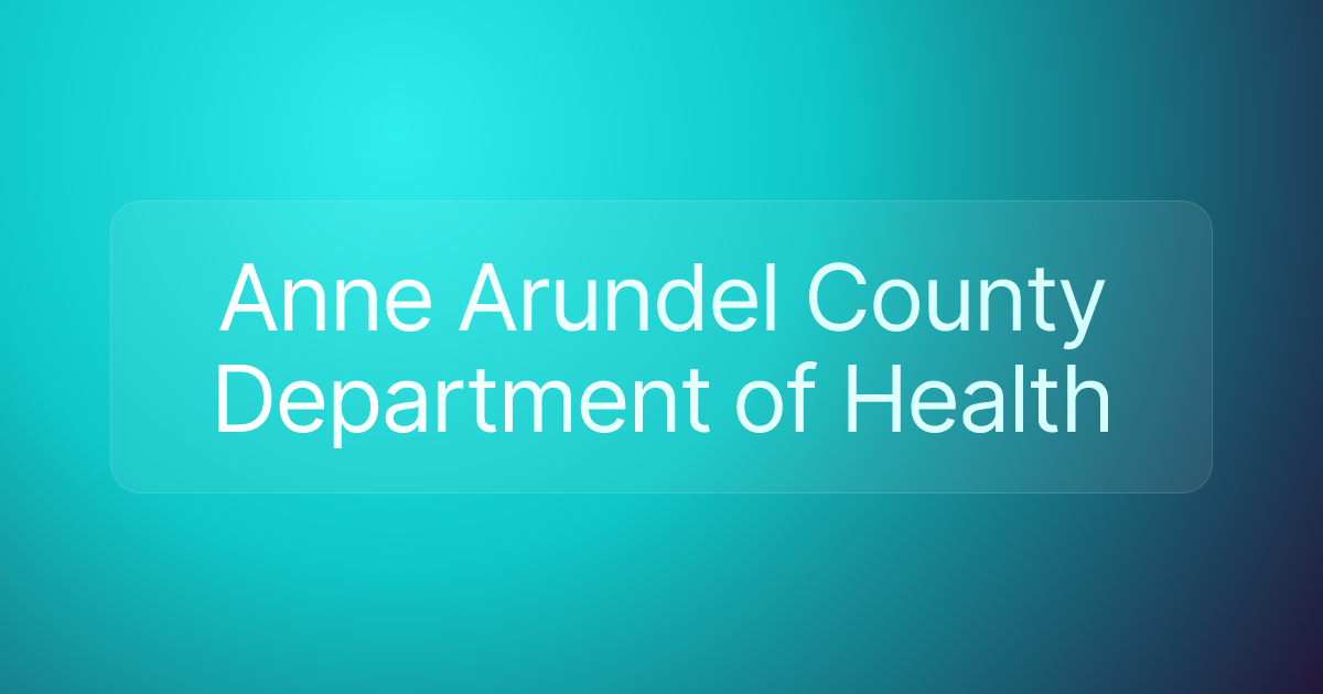Anne Arundel County Department of Health