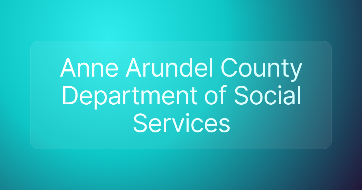 Anne Arundel County Department of Social Services