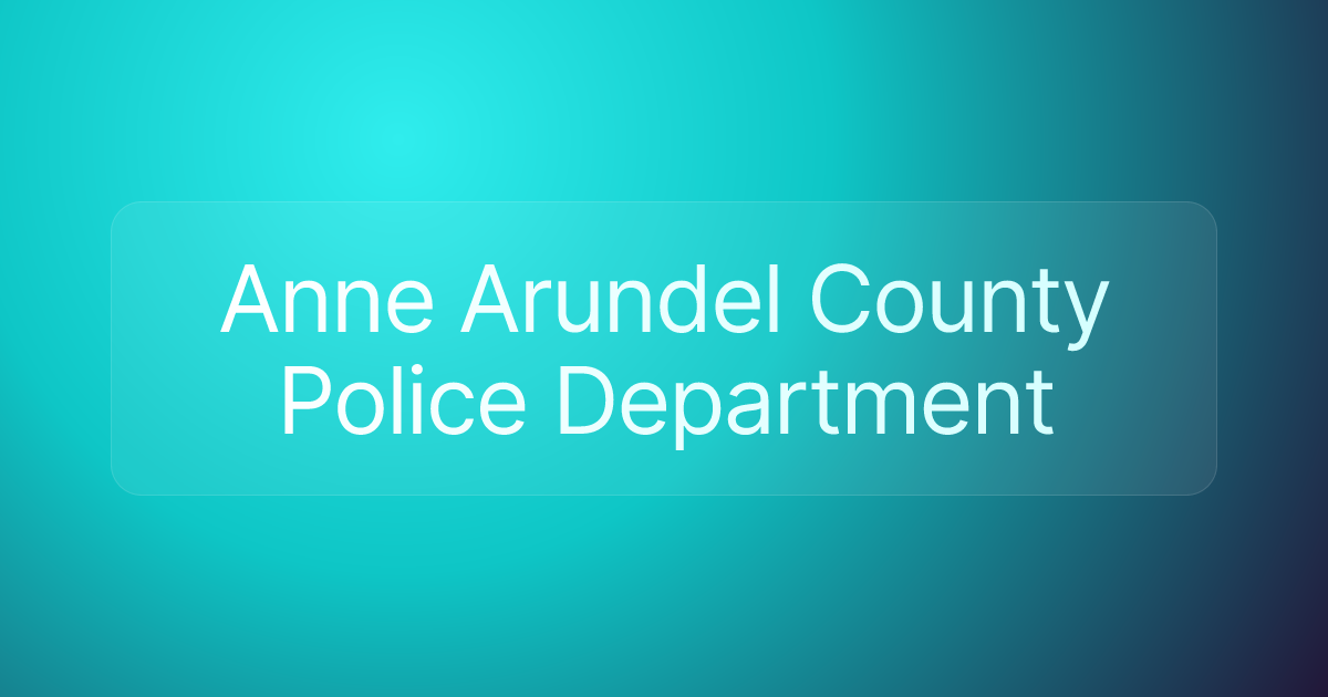 Anne Arundel County Police Department