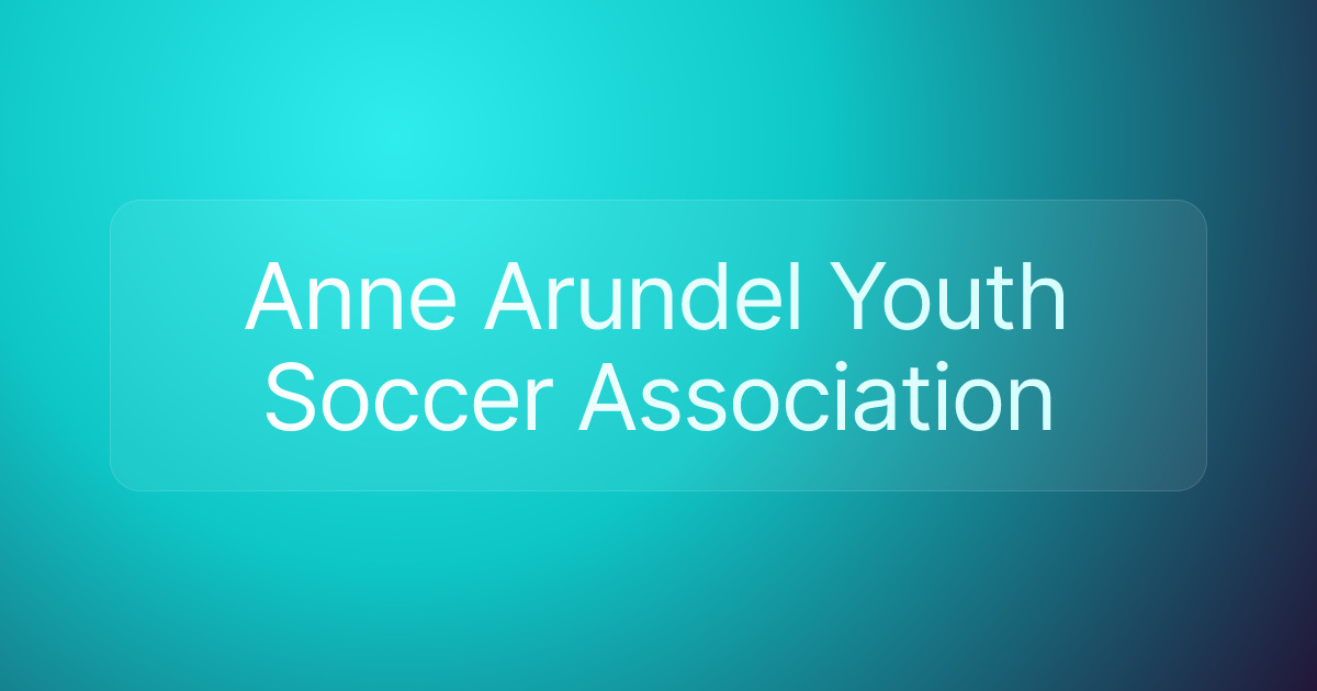 Anne Arundel Youth Soccer Association