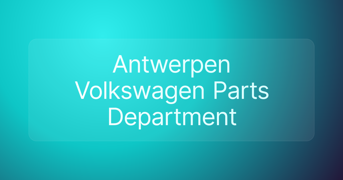 Antwerpen Volkswagen Parts Department