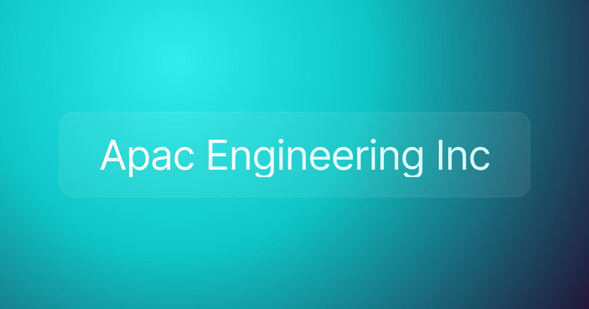 Apac Engineering Inc