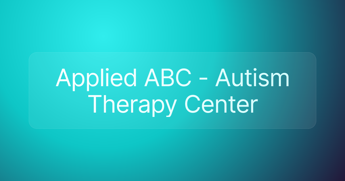 Applied ABC - Autism Therapy Center
