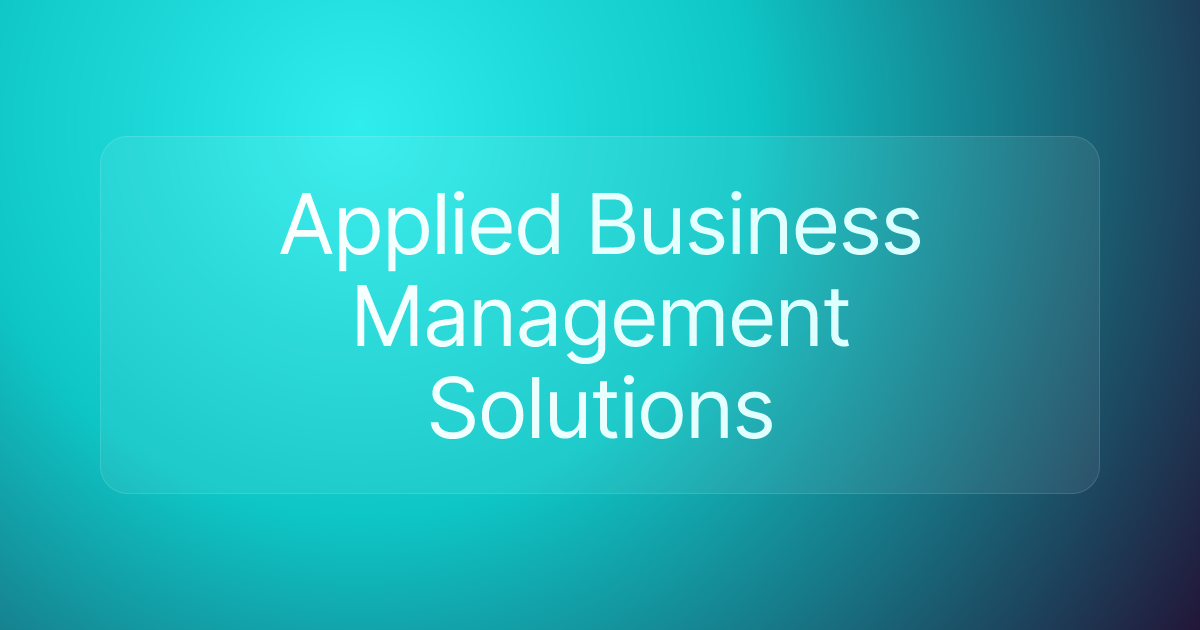 Applied Business Management Solutions