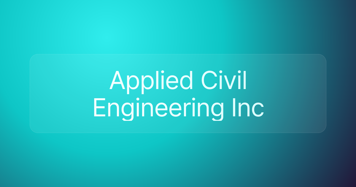 Applied Civil Engineering Inc