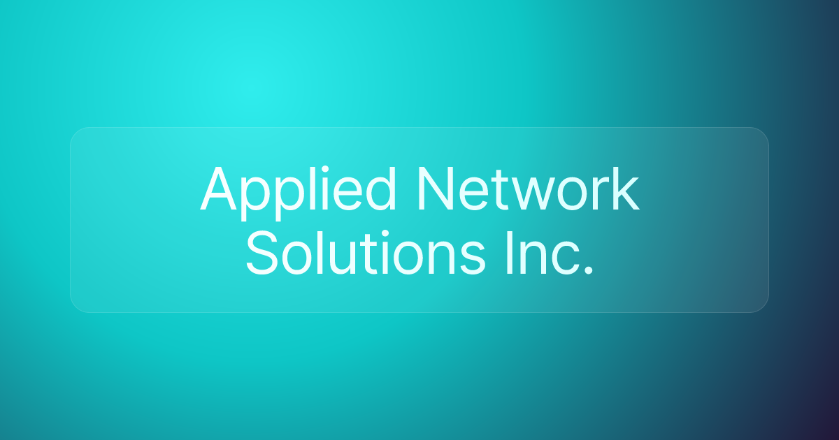 Applied Network Solutions Inc.