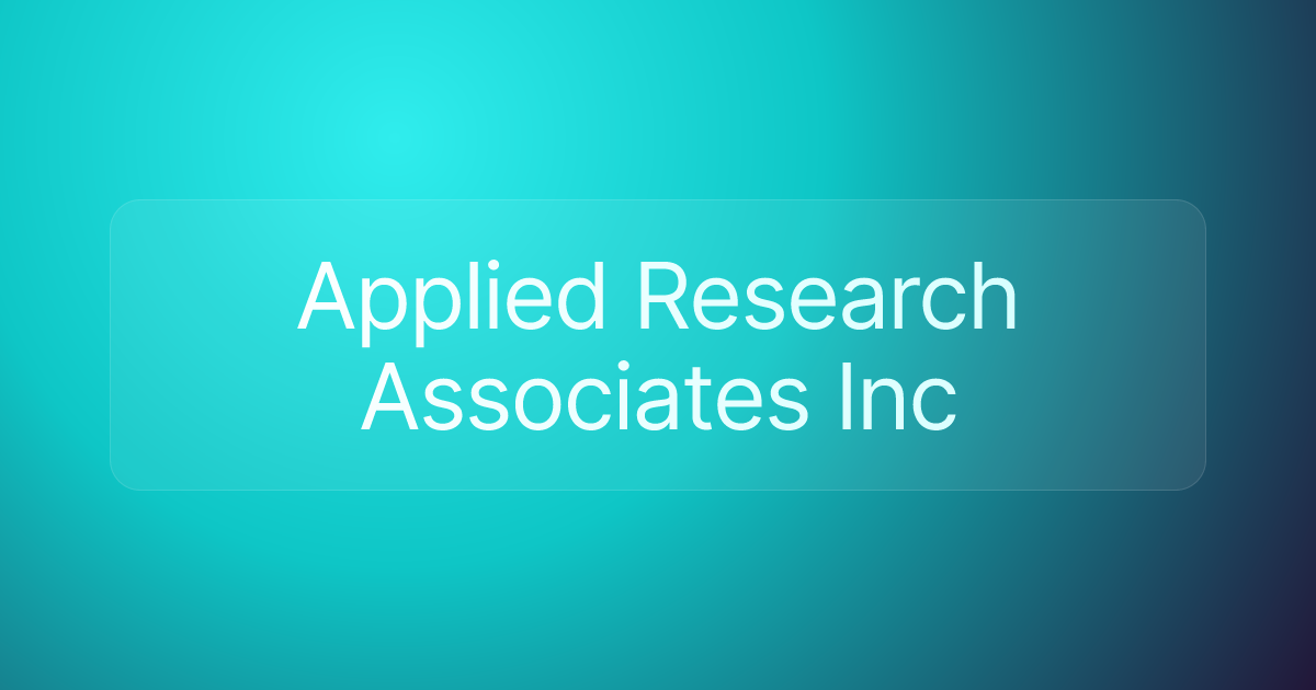 Applied Research Associates Inc