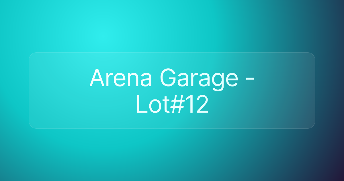 Arena Garage - Lot#12