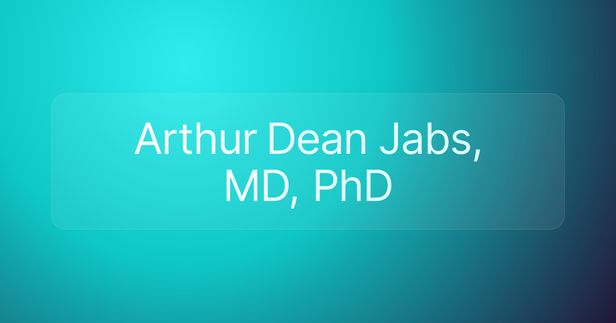 Arthur Dean Jabs, MD, PhD