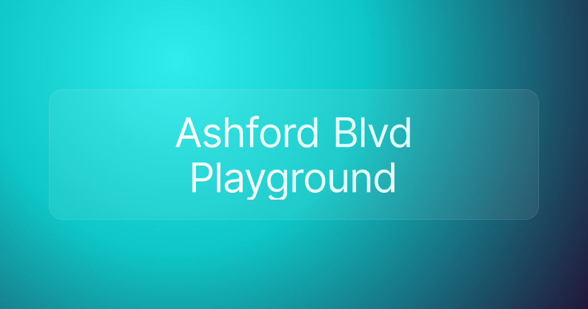 Ashford Blvd Playground