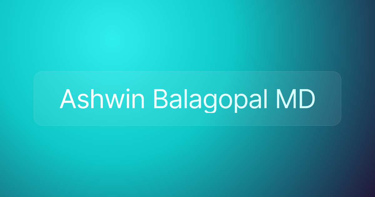 Ashwin Balagopal MD