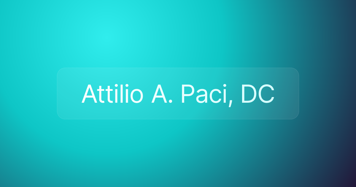 Attilio A. Paci, DC