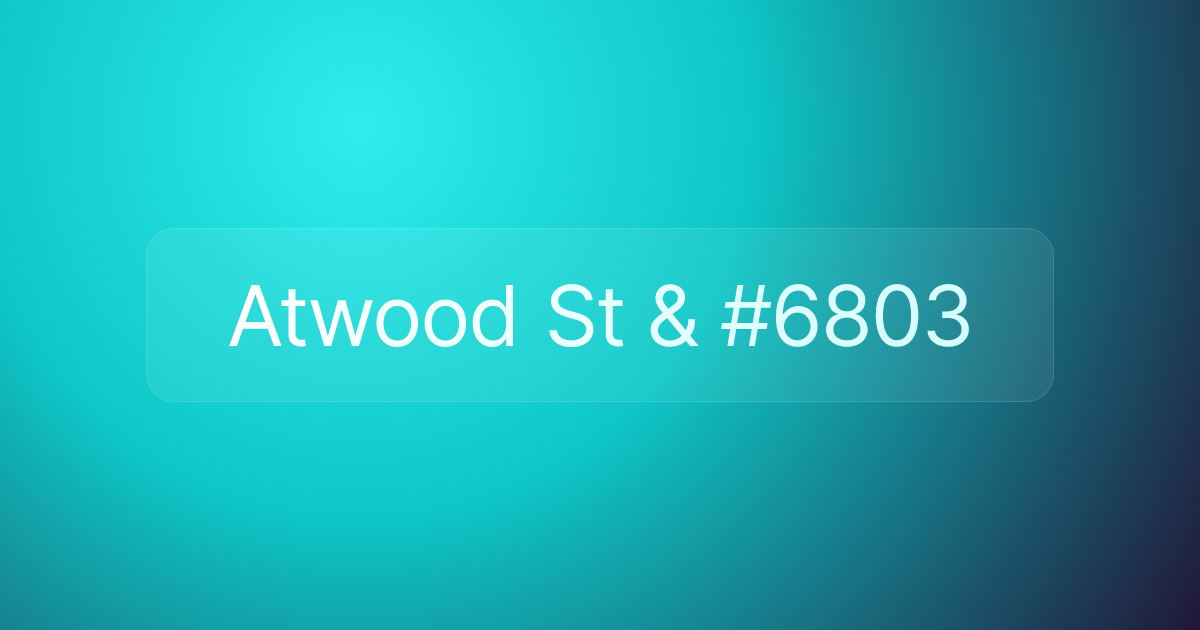 Atwood St & #6803