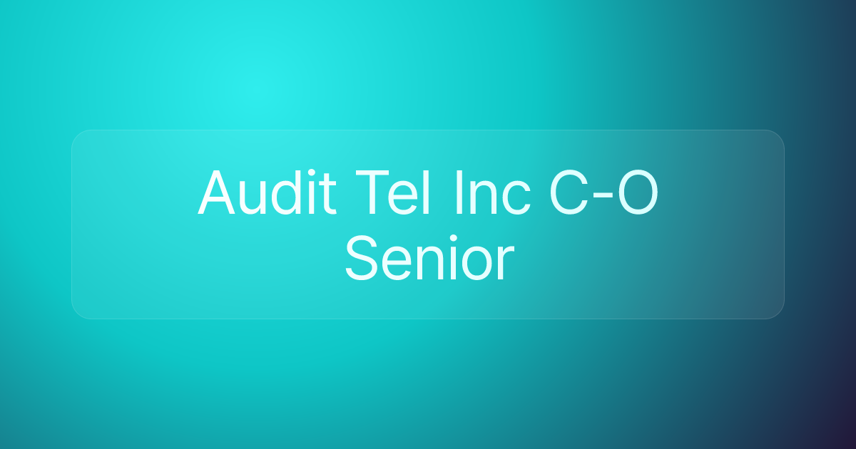 Audit Tel Inc C-O Senior