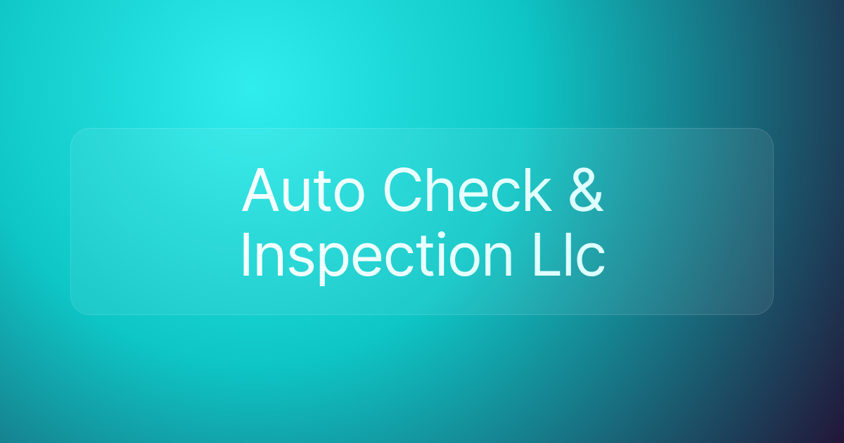 Auto Check & Inspection Llc