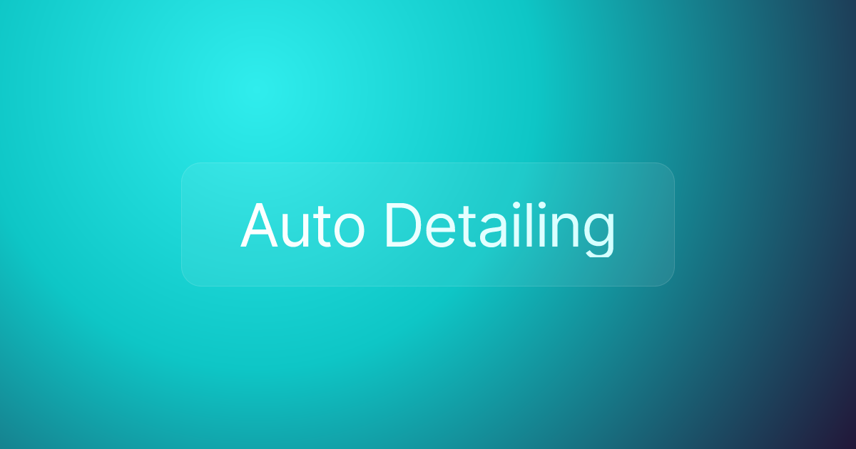 Auto Detailing