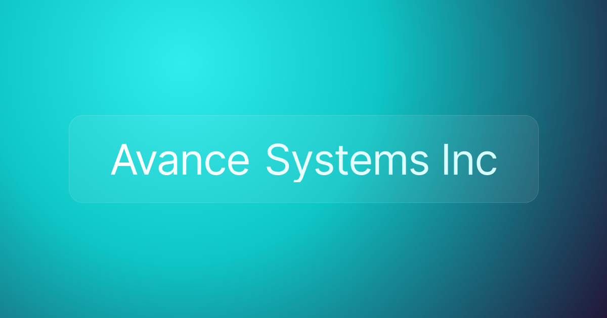 Avance Systems Inc
