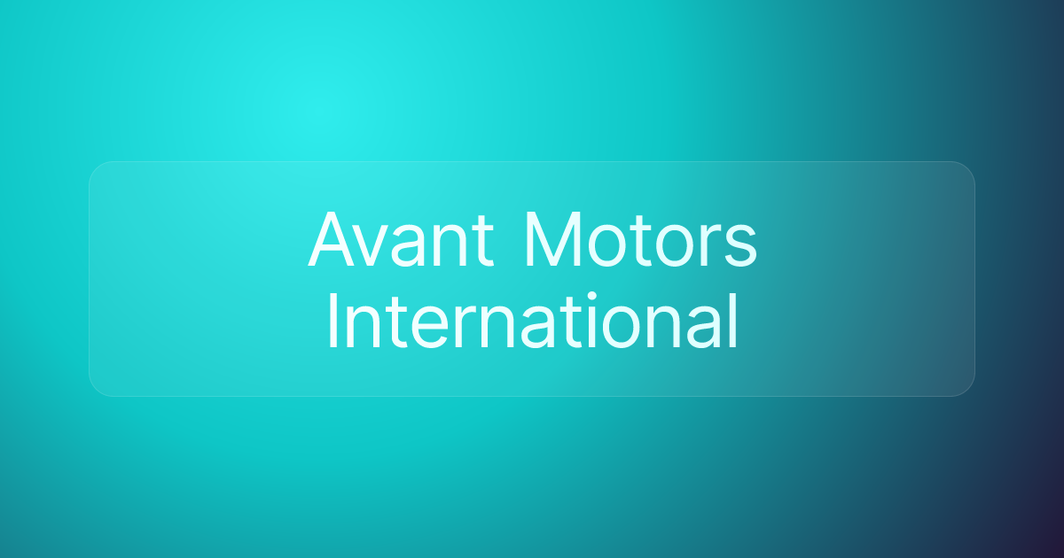 Avant Motors International