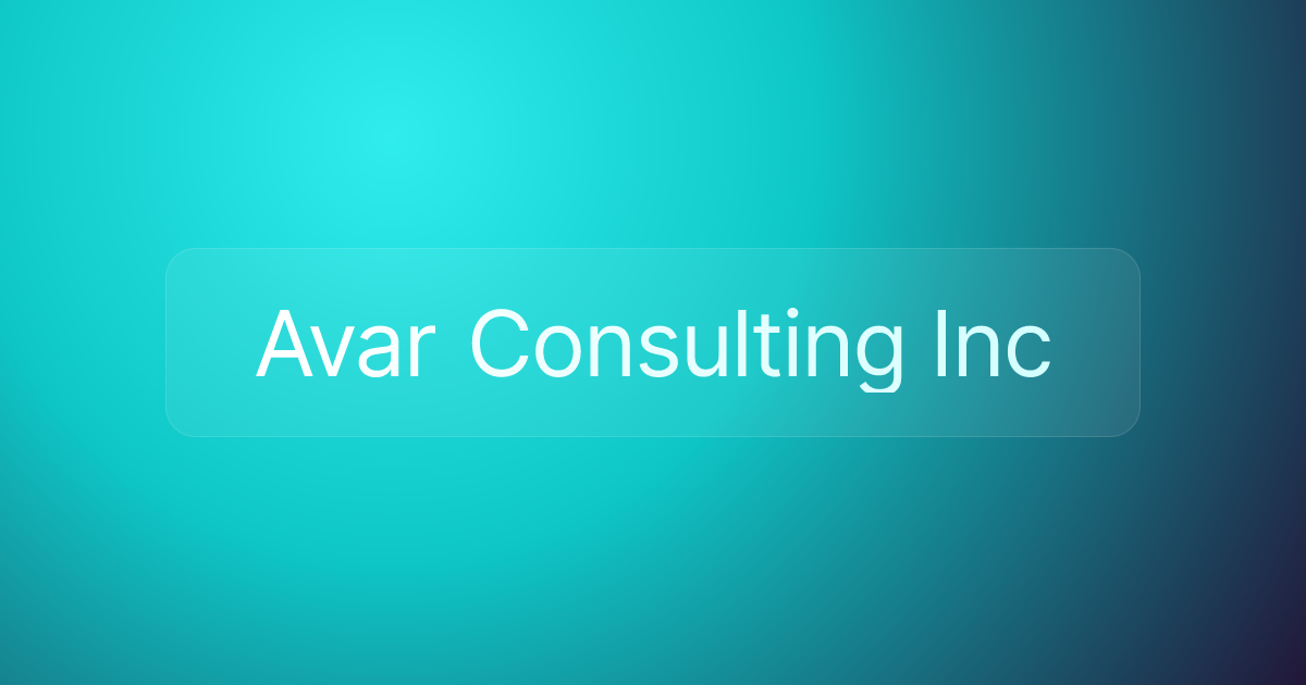 Avar Consulting Inc