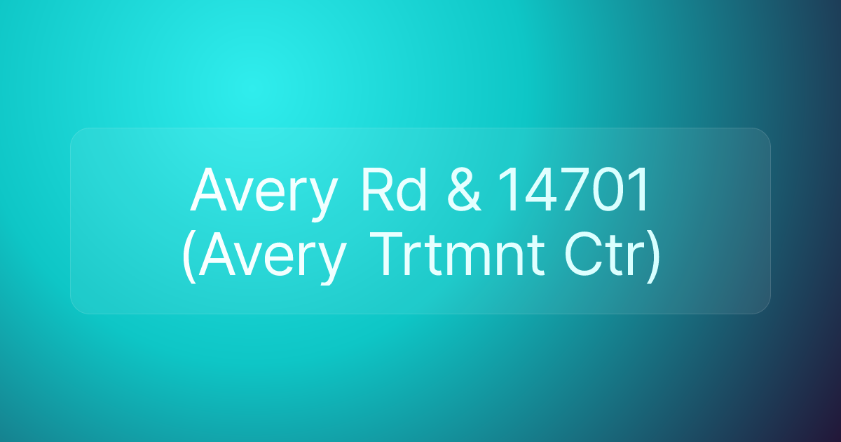 Avery Rd & 14701 (Avery Trtmnt Ctr)