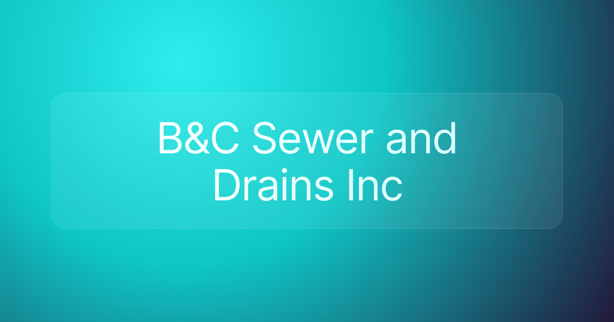 B&C Sewer and Drains Inc