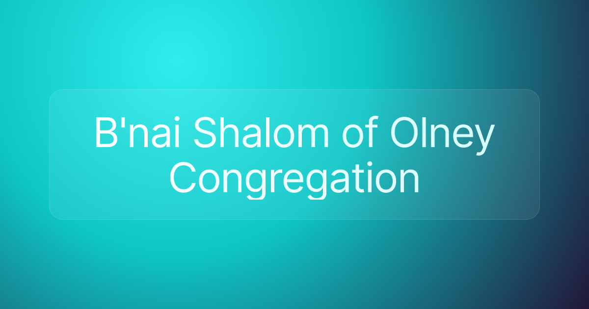 B'nai Shalom of Olney Congregation