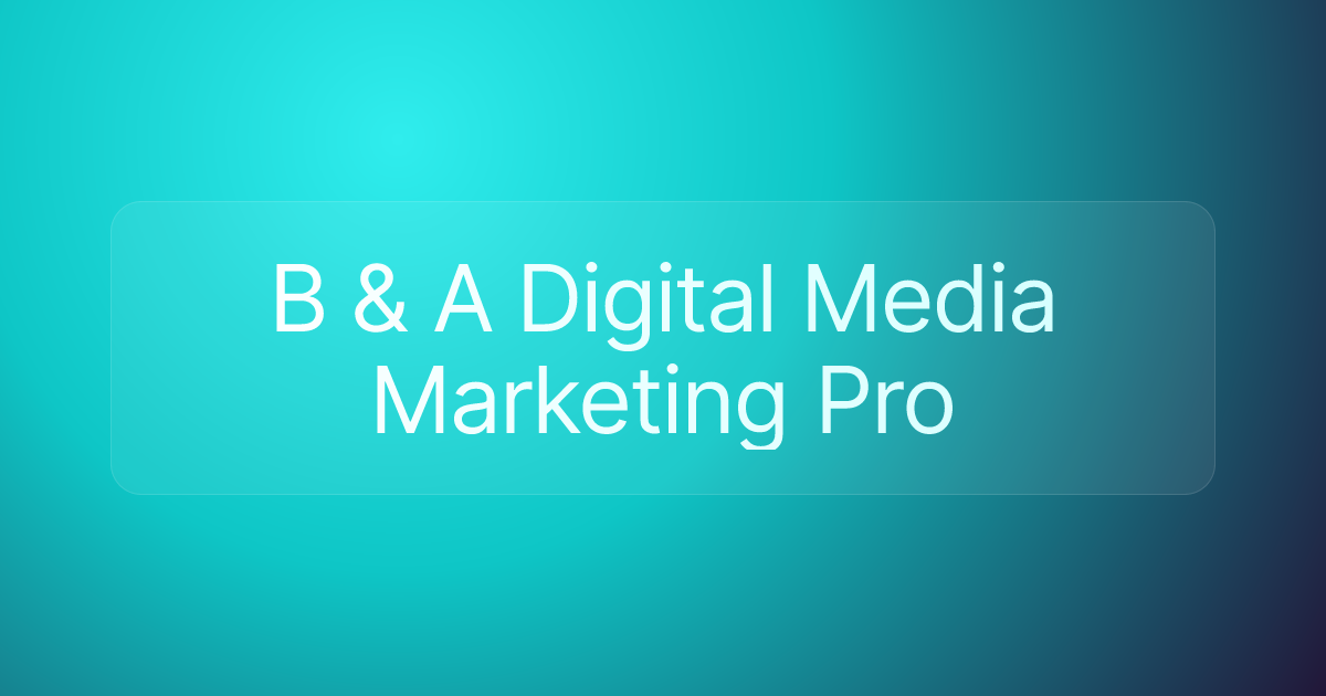 B & A Digital Media Marketing Pro