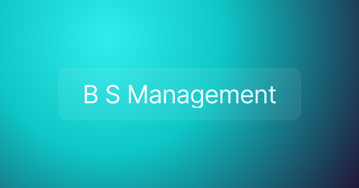 B S Management