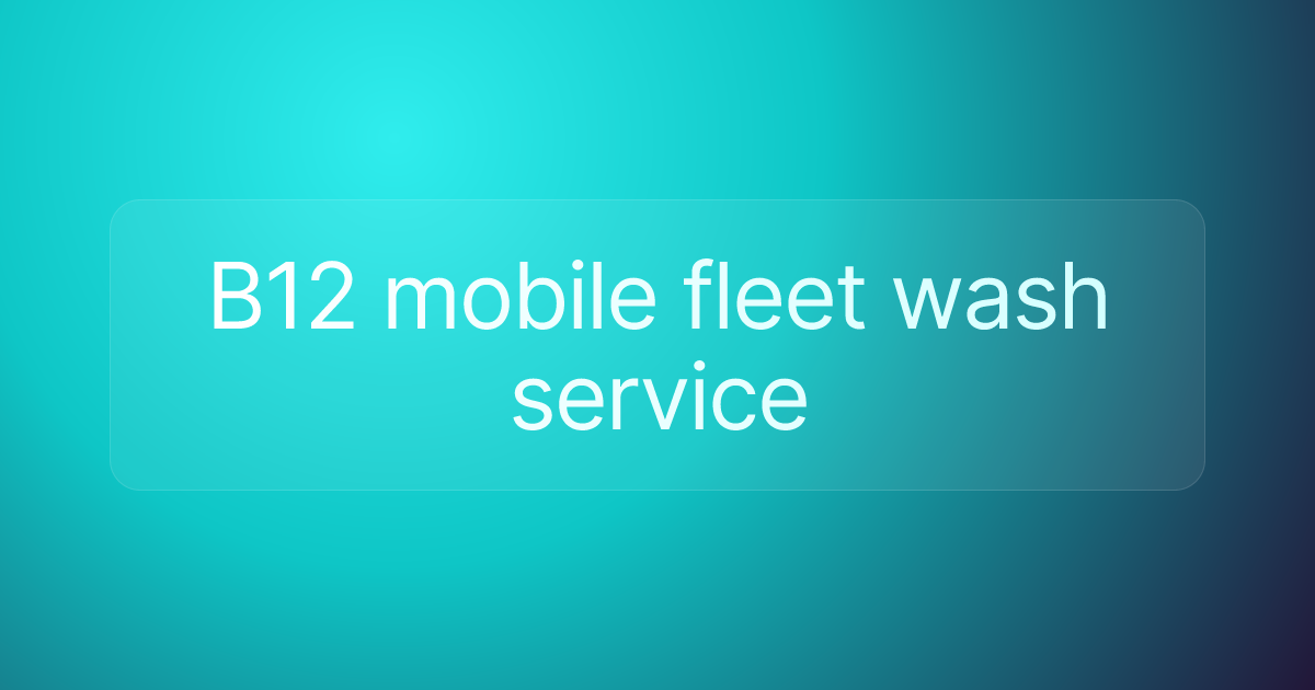 B12 mobile fleet wash service