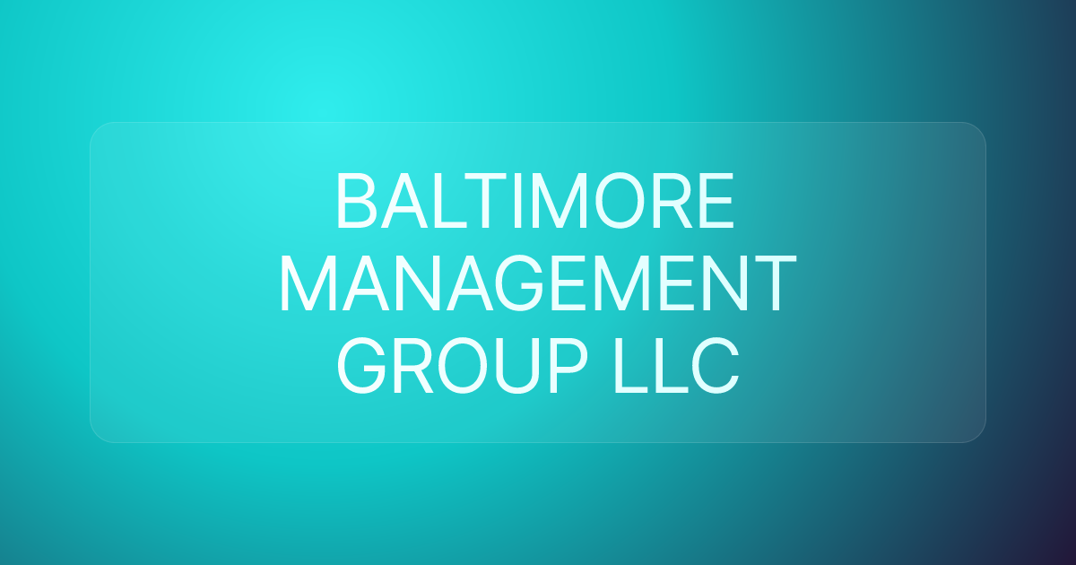 BALTIMORE MANAGEMENT GROUP LLC