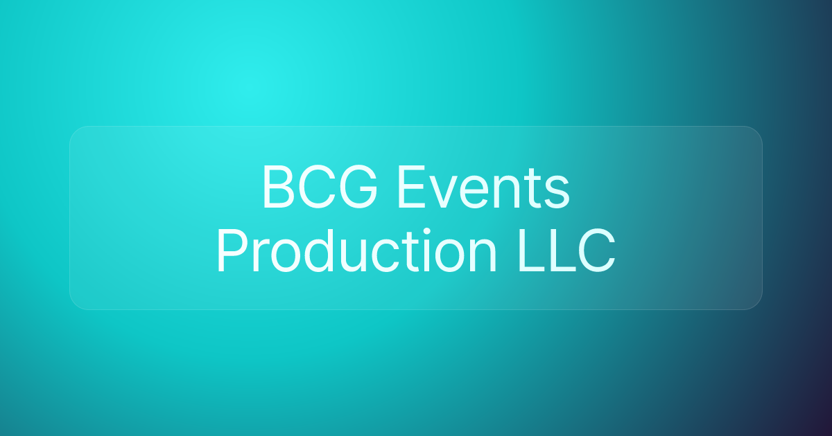 BCG Events Production LLC