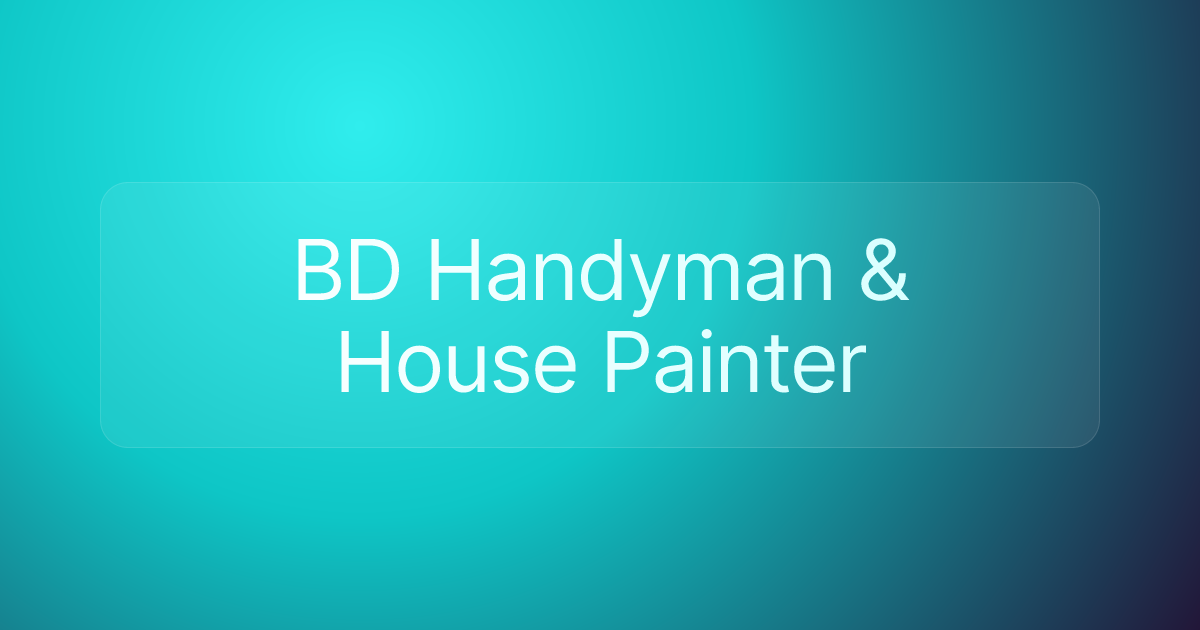 BD Handyman & House Painter