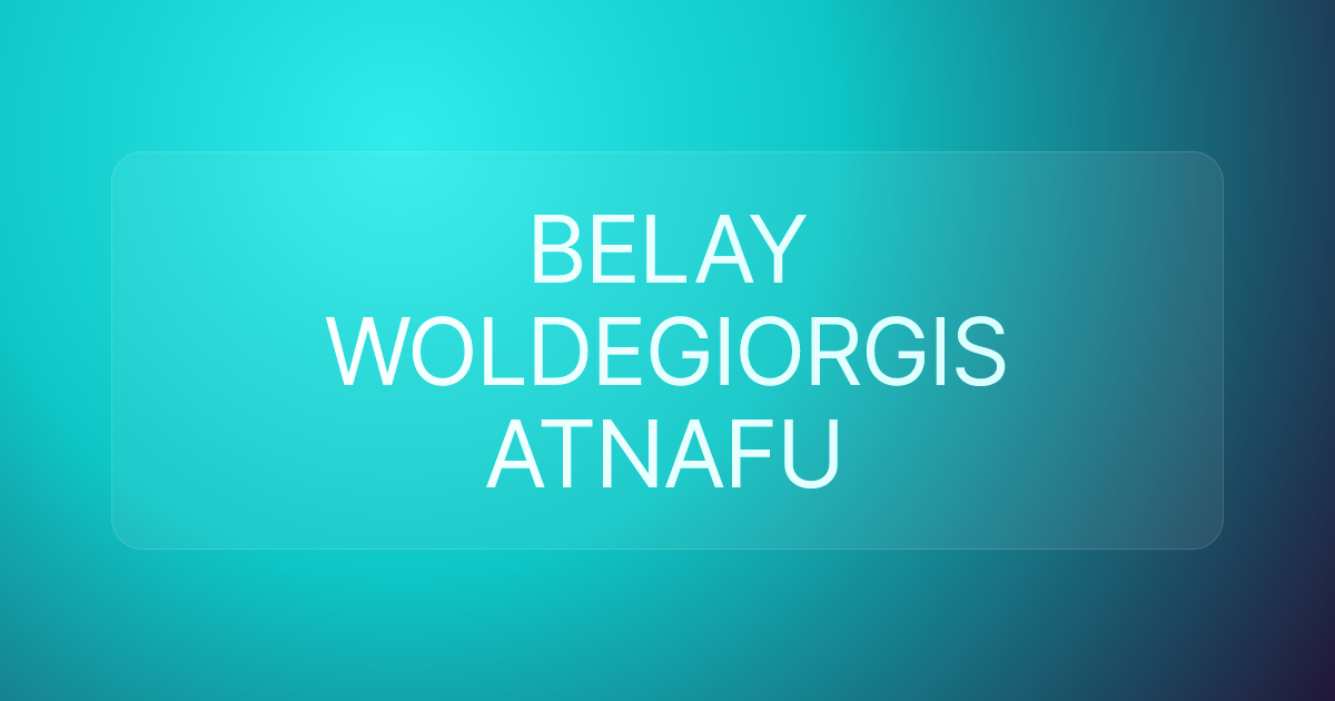 BELAY WOLDEGIORGIS ATNAFU