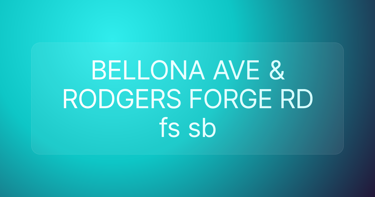 BELLONA AVE & RODGERS FORGE RD fs sb